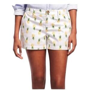 Old Navy 6 white pineapple print chino casual shorts small SH2 2521